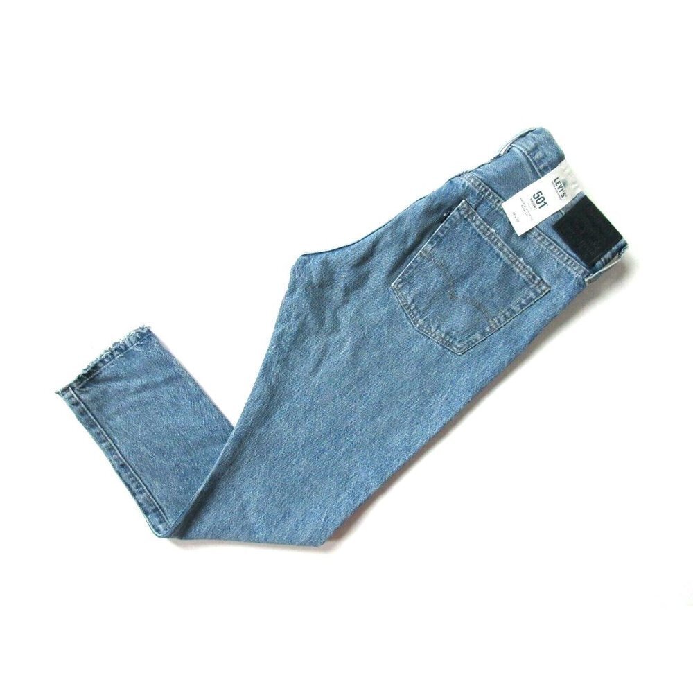 NWT Levi's Made & Crafted LMC 501 Taper Skinny in Pacific Blue Ripped Jeans 30